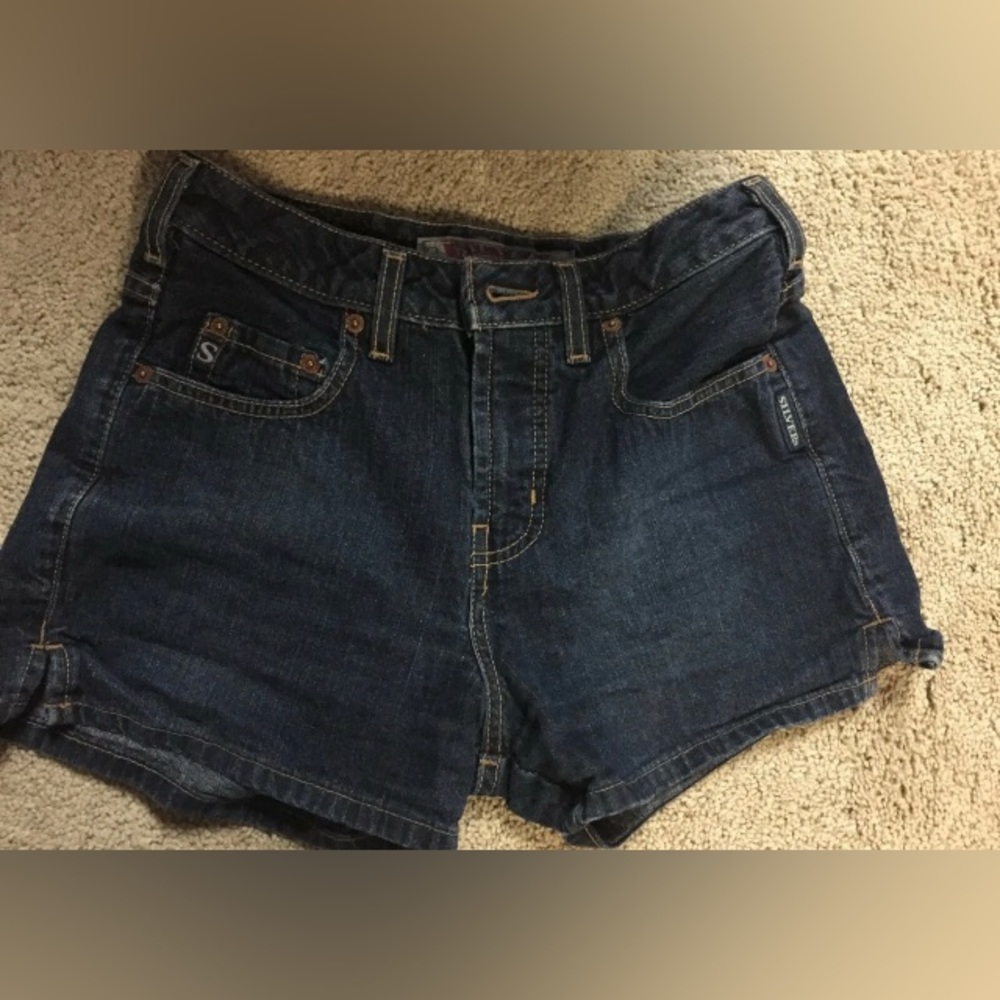 Silver Jeans Dark Blue Jean Shorts